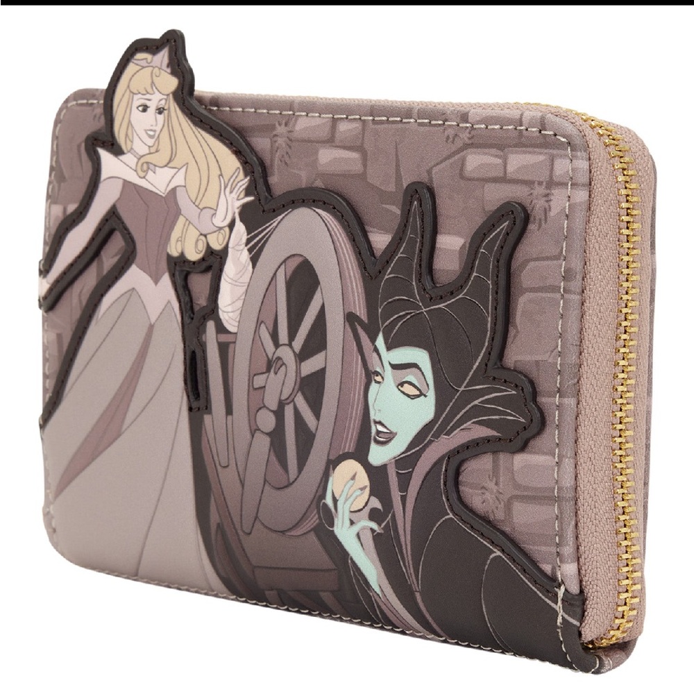 Loungefly Disney Sleeping Beauty Spinning Wheel Zip Around Wallet